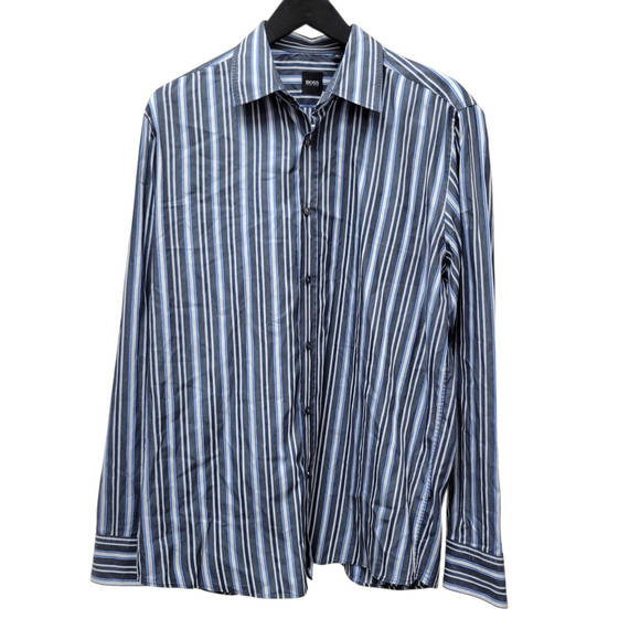 Hugo Boss Men's Long-Sleeves Button-Up Striped Shirt Size XL - Picture 1 of 6